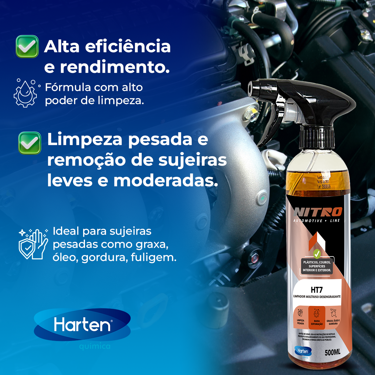 HT7-Desengraxante Multiuso Limpeza Pesada