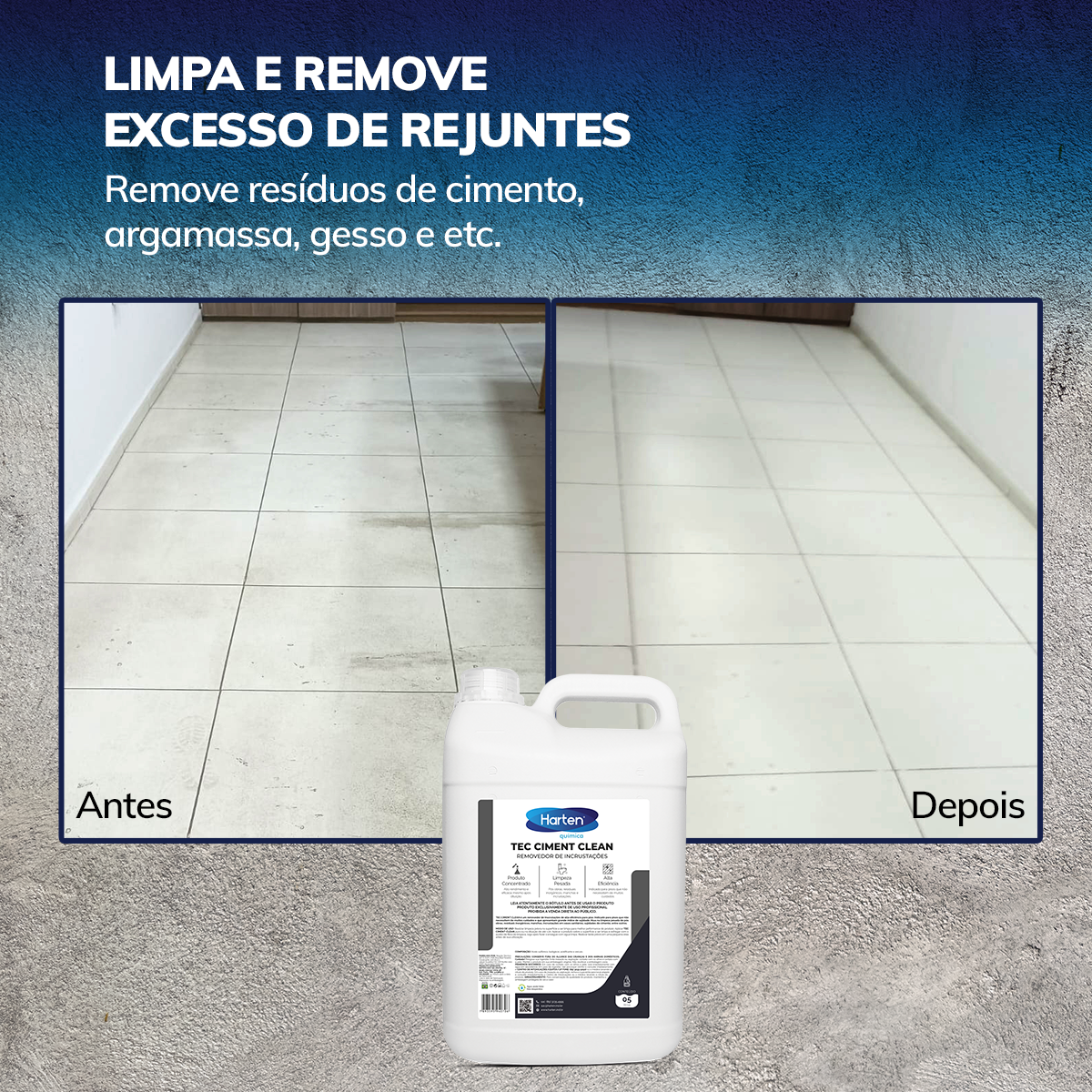 Ciment Clean- Limpador Pós Obra Limpa Piso Rejunte Sanitário