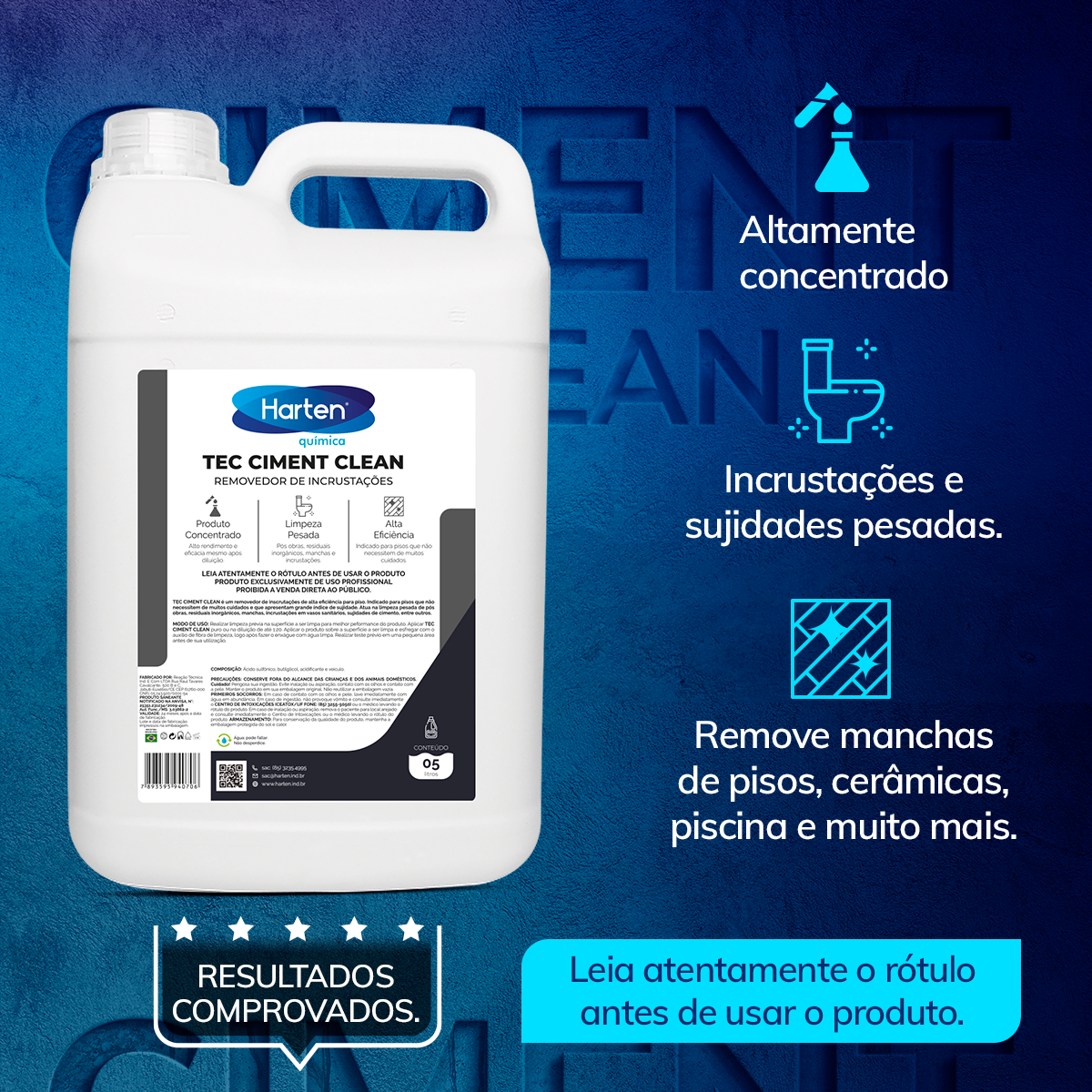 Ciment Clean- Limpador Pós Obra Limpa Piso Rejunte Sanitário