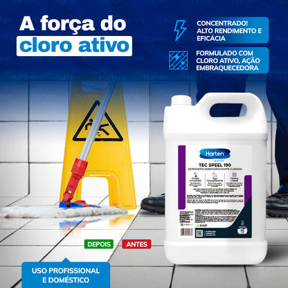 Speel 190 - Detergente Desinfetante Desengordurante Clorado 5litros