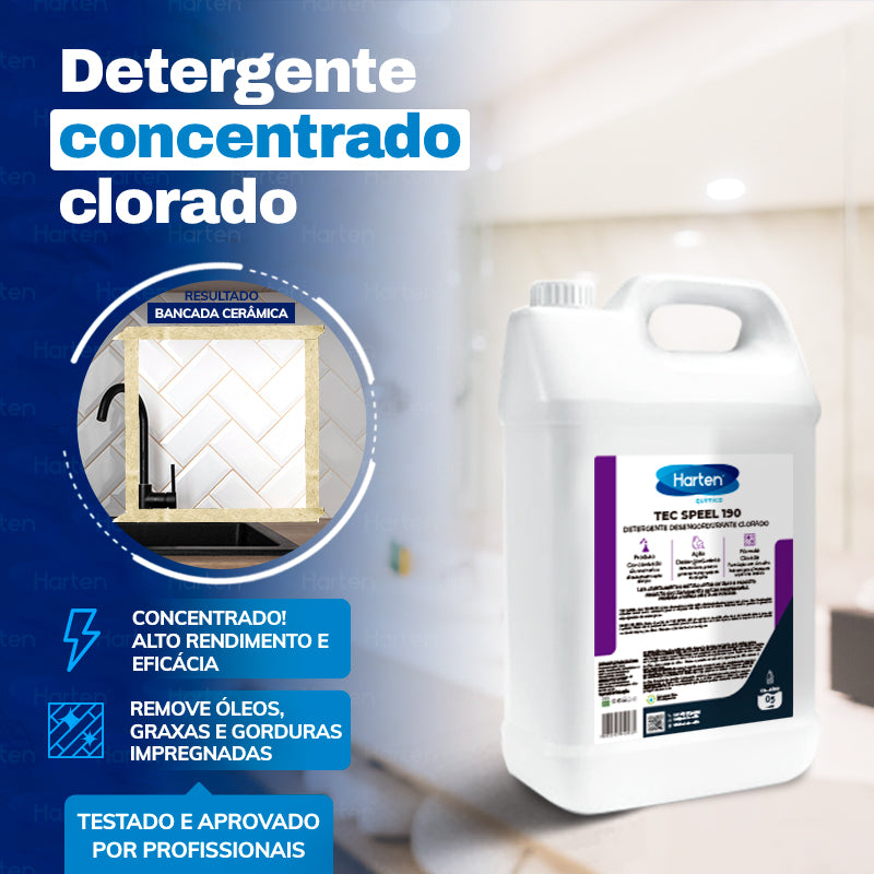 Speel 190 - Detergente Desinfetante Desengordurante Clorado 5litros